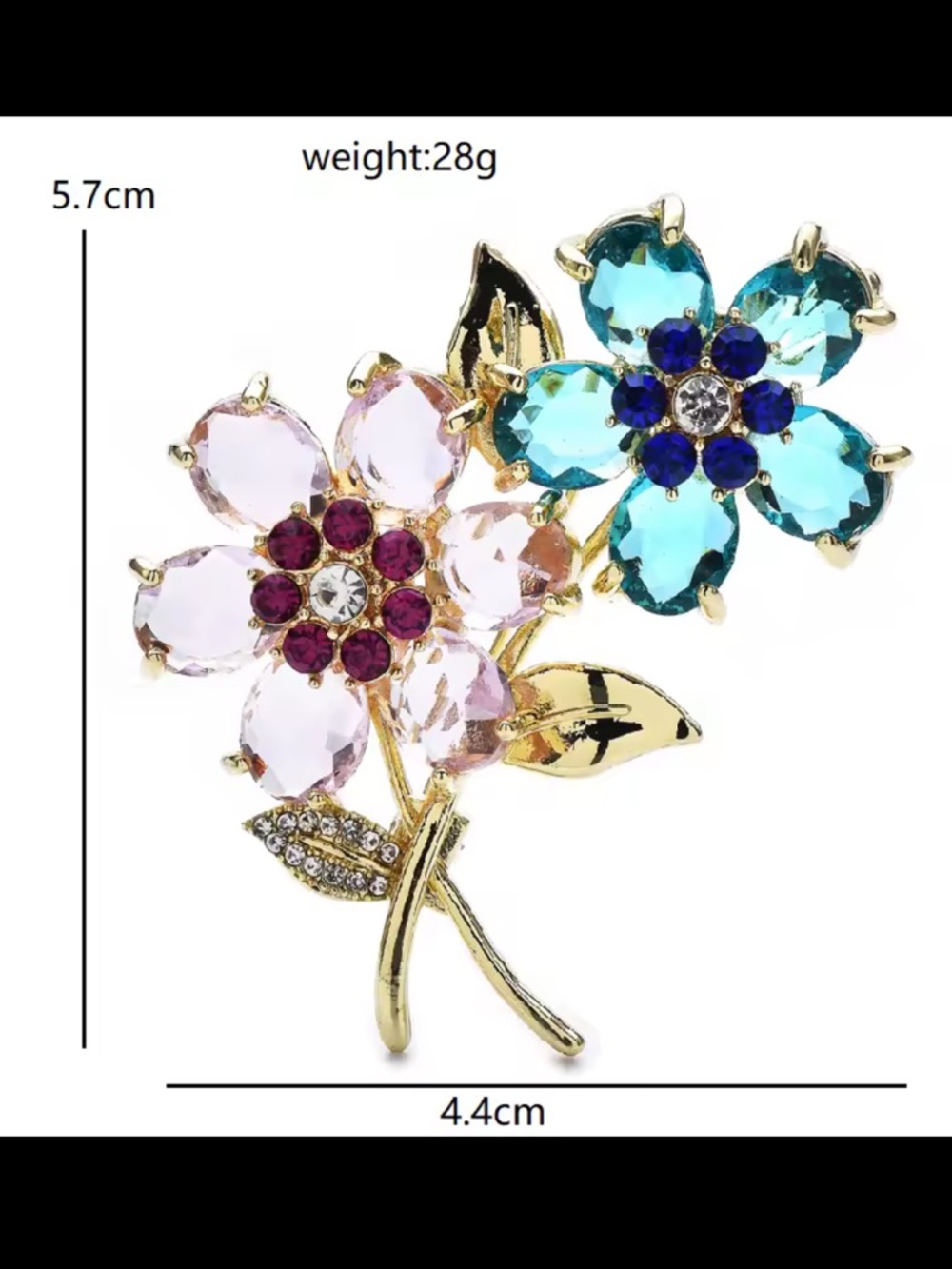 Romantic Pastel Gold Floral Brooch - Picture 4 of 9